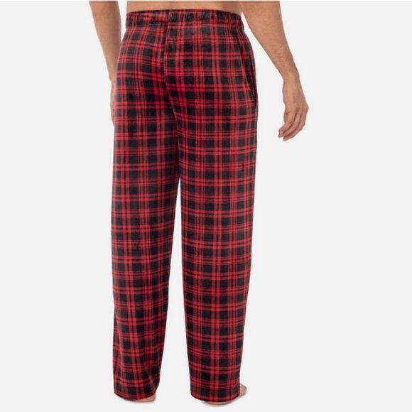 NEW Mens Sz Medium Elastic Waist Plaid Soft Velour Sleep Lounge Pants… - Picture 2 of 2
